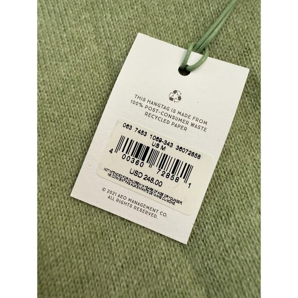 AE77 Sweater Women's Medium Green 100% Cashmere Crewneck Pullover Soft New Tag - Picture 5 of 8